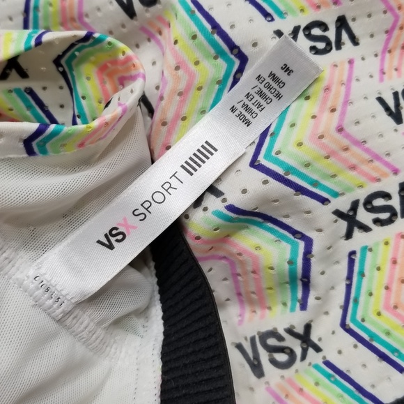 Victoria Secret VSX Sports Rainbow Vent Neon Bra - Picture 3 of 4